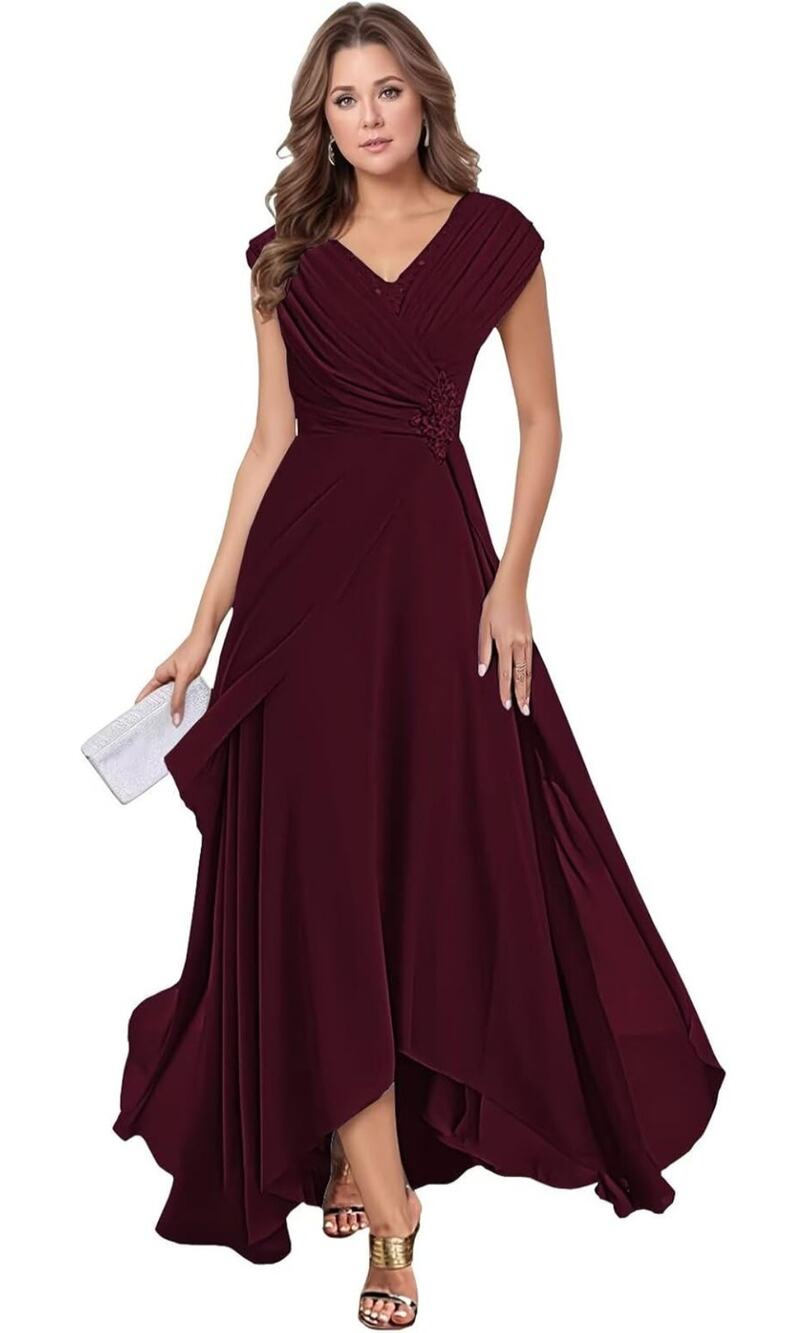 Formal Maxi sequin detail cape sleeve MOTB Evening Dress Wedding Size 0 Gala